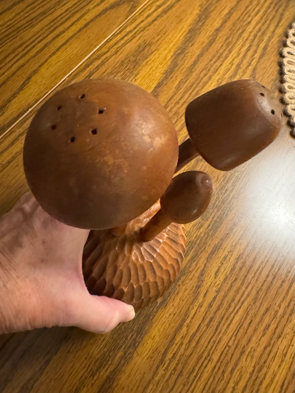 Wood Mushroom Toothpick Holder Server - Picture 2 of 15